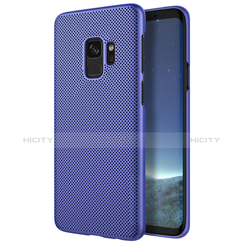 Etui Plastique Rigide Mailles Filet pour Samsung Galaxy S9 Bleu Plus