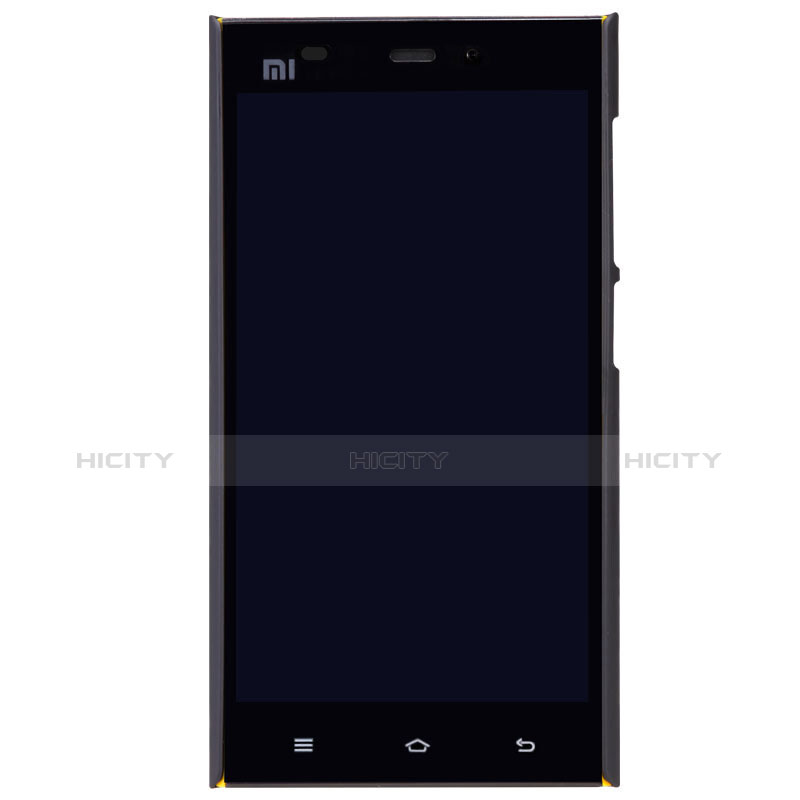 Etui Plastique Rigide Mailles Filet pour Xiaomi Mi 3 Noir Plus