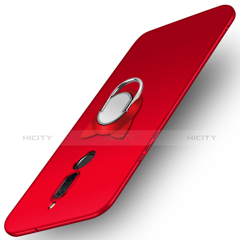 Etui Plastique Rigide Mat avec Support Bague Anneau A02 pour Huawei Maimang 6 Rouge Plus