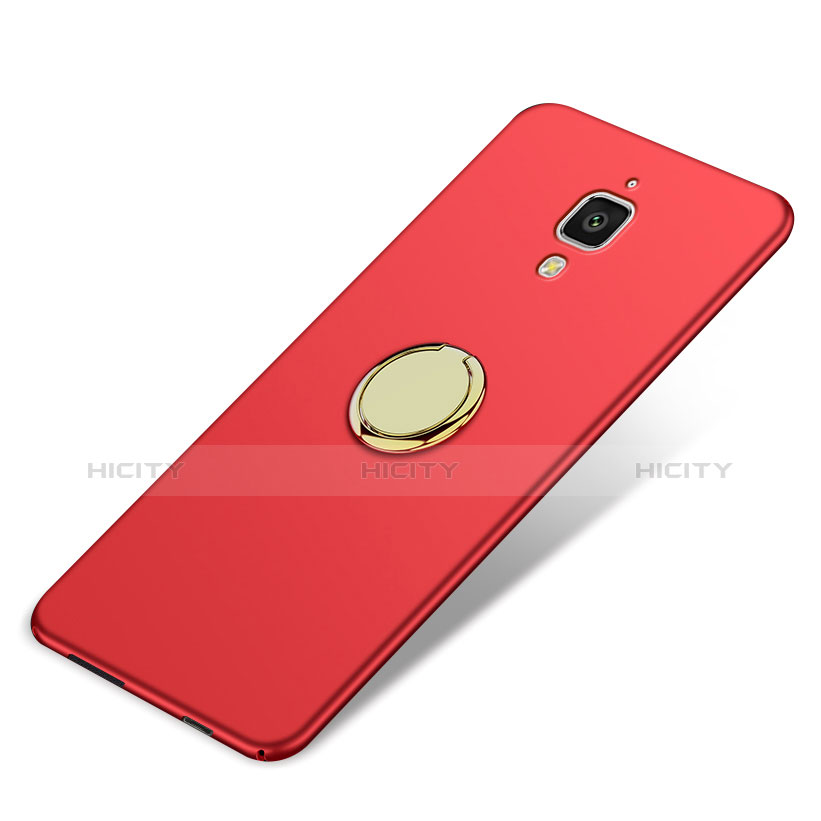 Etui Plastique Rigide Mat avec Support Bague Anneau A02 pour Xiaomi Mi 4 LTE Rouge Plus