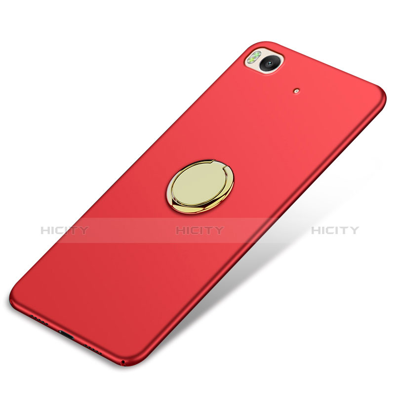 Etui Plastique Rigide Mat avec Support Bague Anneau A02 pour Xiaomi Mi 5S Rouge Plus