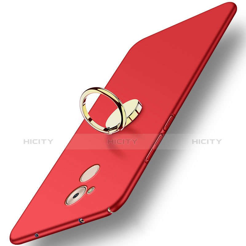 Etui Plastique Rigide Mat avec Support Bague Anneau A03 pour Huawei Enjoy 6S Rouge Plus