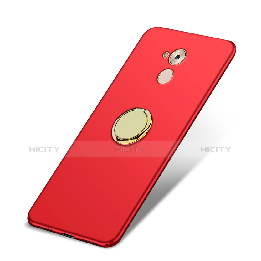 Etui Plastique Rigide Mat avec Support Bague Anneau A03 pour Huawei Enjoy 6S Rouge Plus