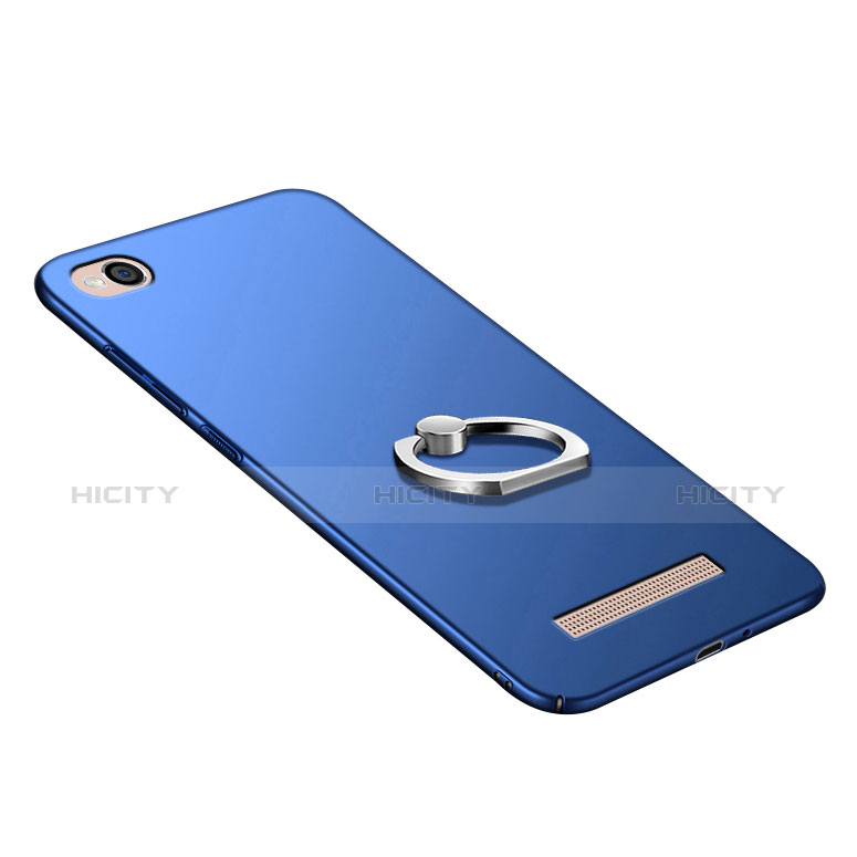 Etui Plastique Rigide Mat avec Support Bague Anneau pour Xiaomi Redmi 5A Bleu Plus