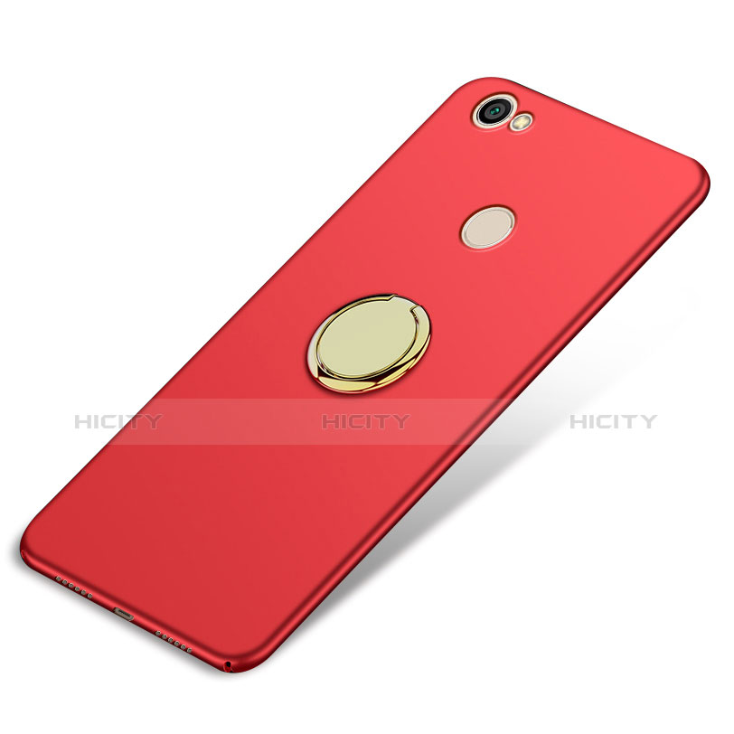 Etui Plastique Rigide Mat avec Support Bague Anneau pour Xiaomi Redmi Note 5A High Edition Rouge Plus