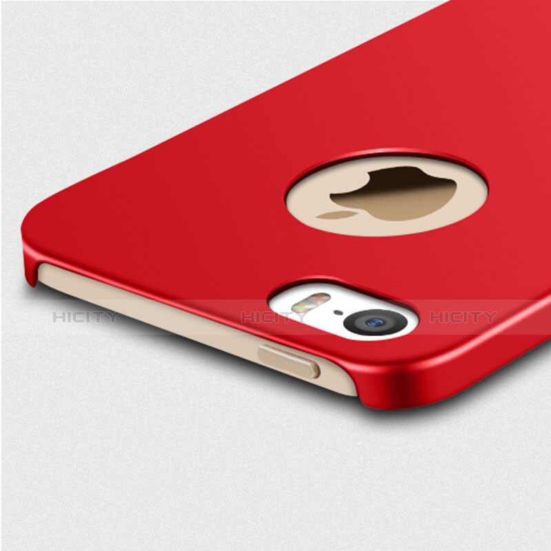 Etui Plastique Rigide Mat et Support Bague Anneau pour Apple iPhone 5 Rouge Plus