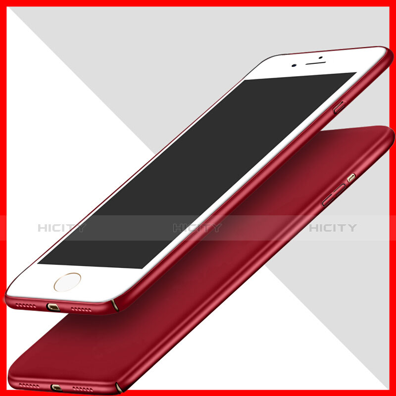 Etui Plastique Rigide Mat et Support Bague Anneau pour Apple iPhone 7 Rouge Plus