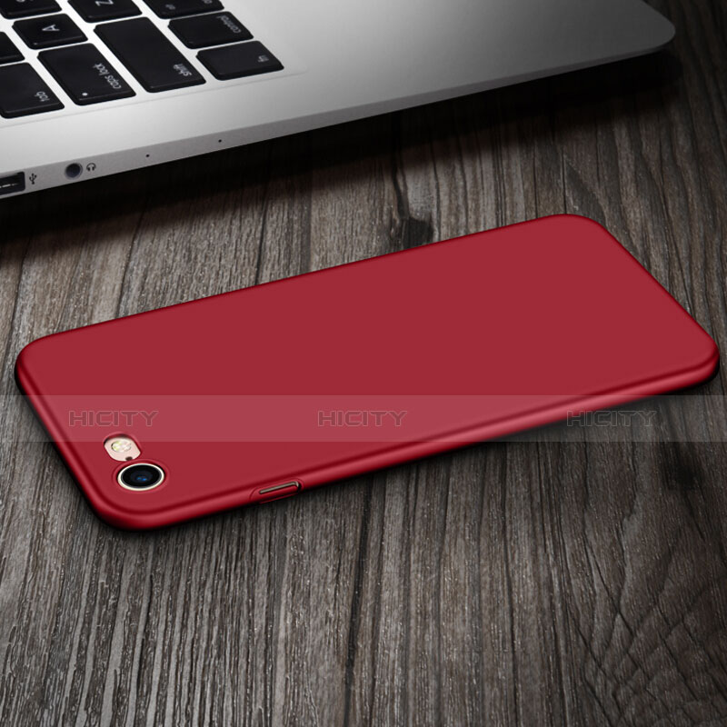 Etui Plastique Rigide Mat et Support Bague Anneau pour Apple iPhone 7 Rouge Plus