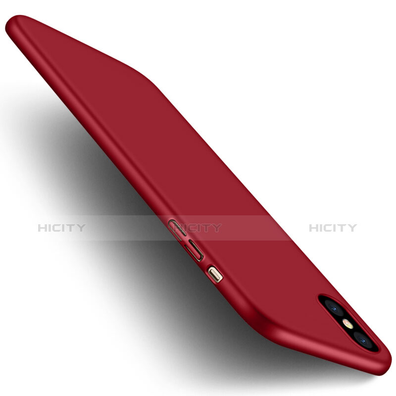 Etui Plastique Rigide Mat et Support Bague Anneau pour Apple iPhone X Rouge Plus