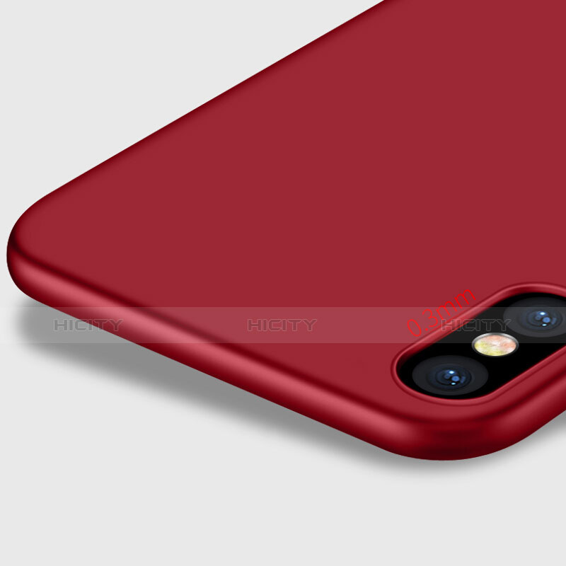 Etui Plastique Rigide Mat et Support Bague Anneau pour Apple iPhone Xs Max Rouge Plus