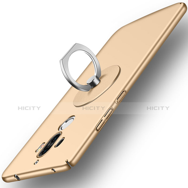 Etui Plastique Rigide Mat et Support Bague Anneau pour Huawei Mate 9 Or Plus