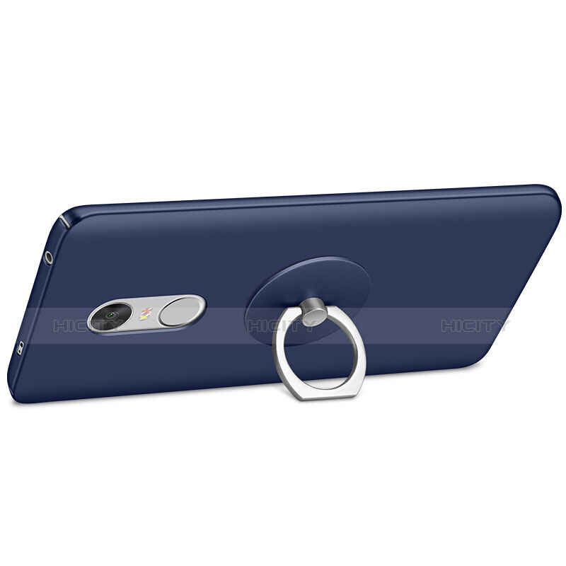 Etui Plastique Rigide Mat et Support Bague Anneau pour Xiaomi Redmi Note 4 Standard Edition Bleu Plus