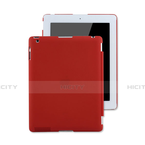 Etui Plastique Rigide Mat pour Apple iPad 2 Rouge Plus