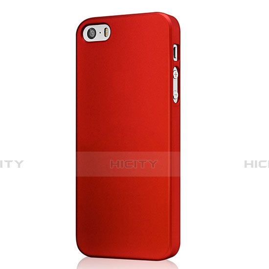 Etui Plastique Rigide Mat pour Apple iPhone 5S Rouge Plus