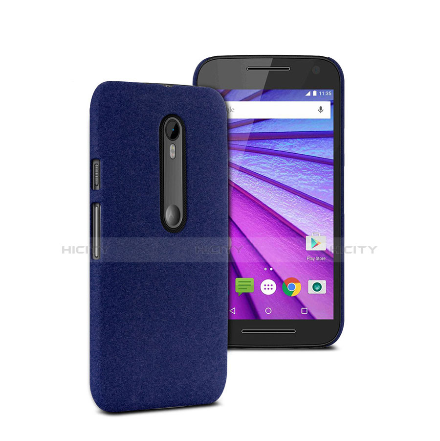 Etui Plastique Rigide Mat pour Motorola Moto G (3rd Gen) Bleu Plus