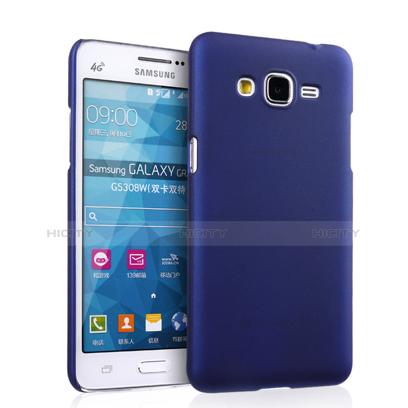 Etui Plastique Rigide Mat pour Samsung Galaxy Grand Prime SM-G530H Bleu Plus