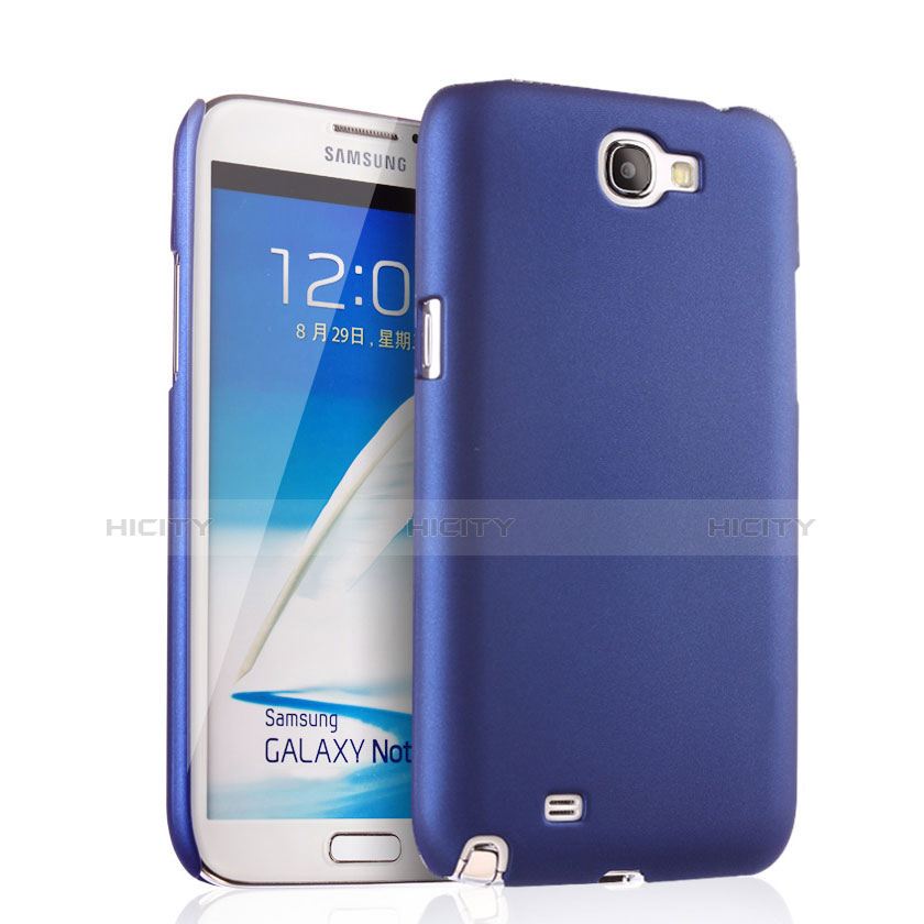 Etui Plastique Rigide Mat pour Samsung Galaxy Note 2 N7100 N7105 Bleu Plus