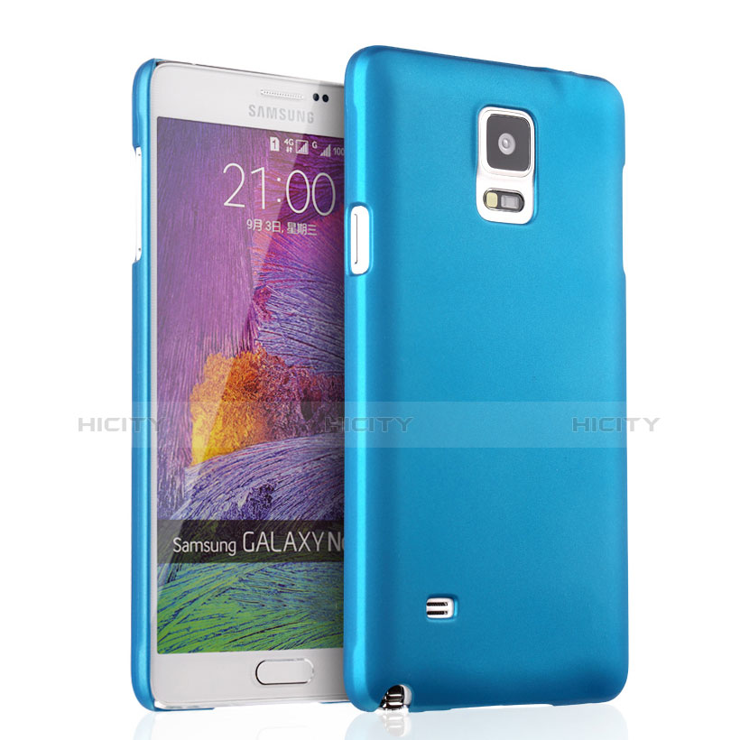 Etui Plastique Rigide Mat pour Samsung Galaxy Note 4 Duos N9100 Dual SIM Bleu Ciel Plus