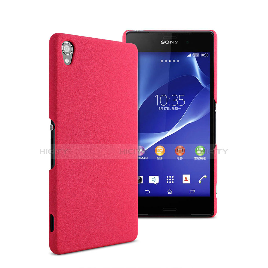 Etui Plastique Rigide Mat pour Sony Xperia Z2 Rose Rouge Plus