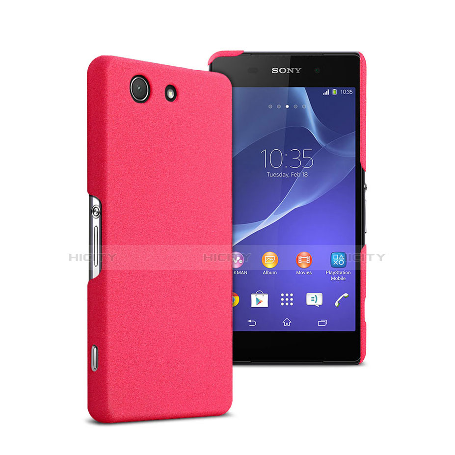 Etui Plastique Rigide Mat pour Sony Xperia Z3 Compact Rose Rouge Plus