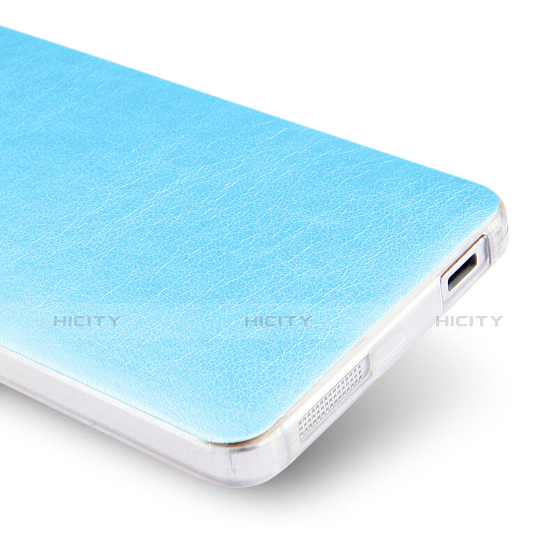 Etui Plastique Rigide Motif Cuir pour Xiaomi Mi 4 LTE Bleu Ciel Plus