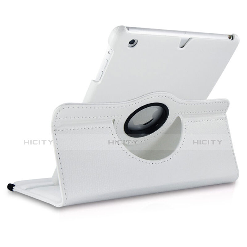 Etui Portefeuille Cuir Rotatif pour Apple iPad Mini 2 Blanc Plus