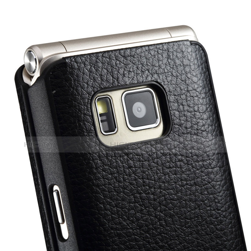 Etui Portefeuille Flip Cuir C01 pour Samsung W(2017) Noir Plus