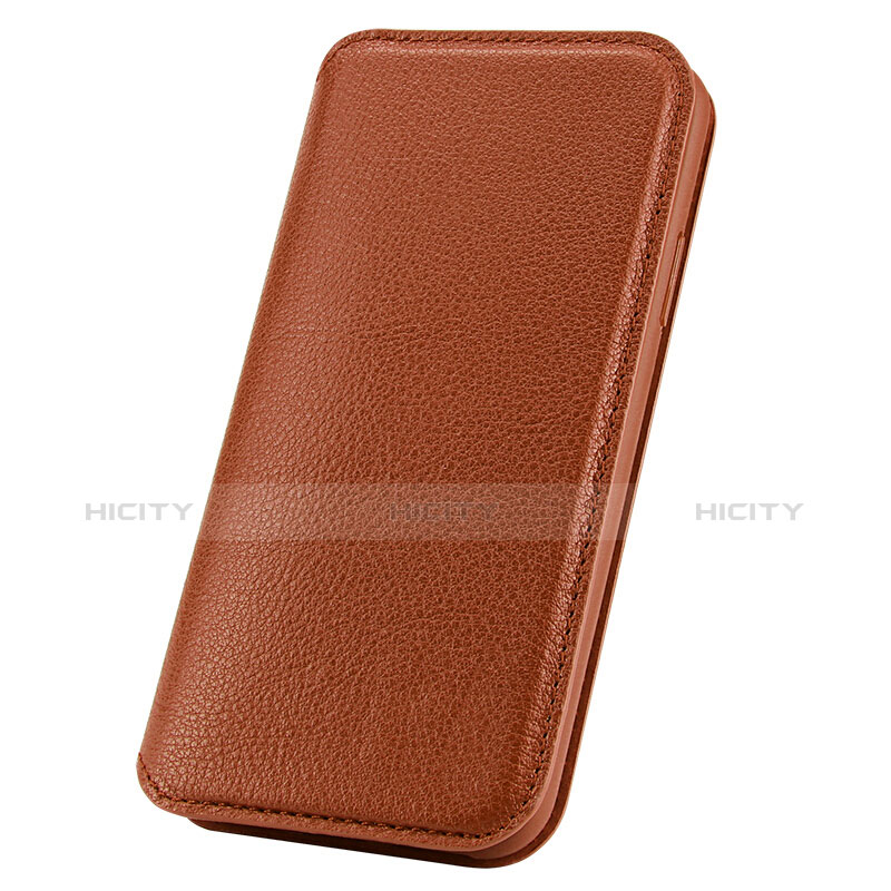 Etui Portefeuille Flip Cuir pour Apple iPhone Xs Marron Plus