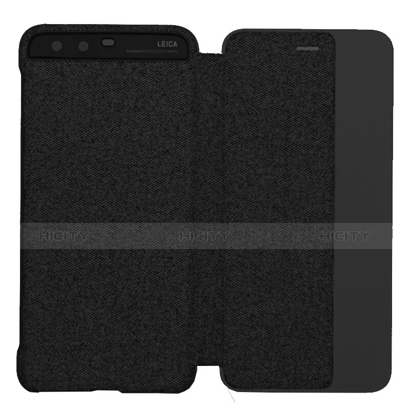 Etui Portefeuille Flip Cuir pour Huawei P10 Noir Plus