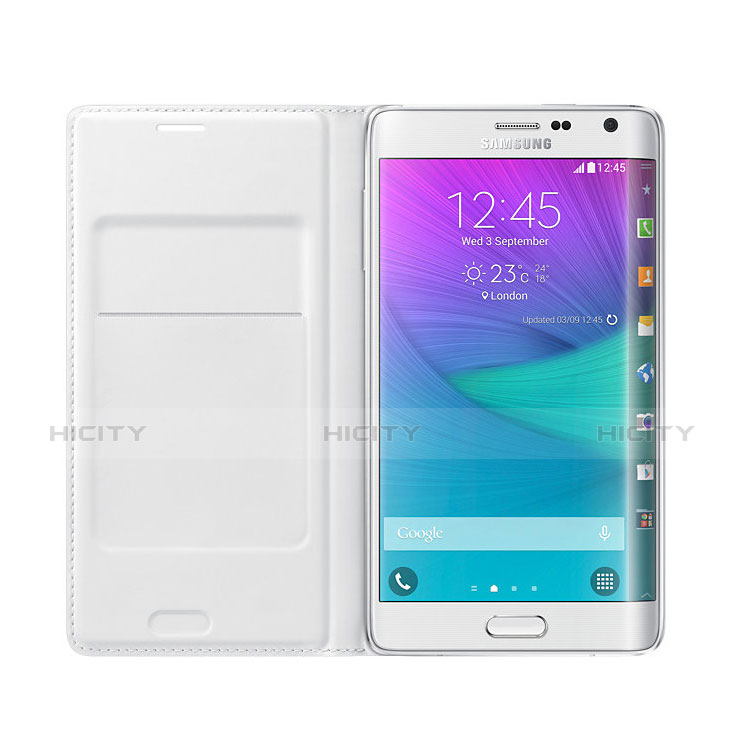 Etui Portefeuille Flip Cuir pour Samsung Galaxy Note Edge SM-N915F Blanc Plus