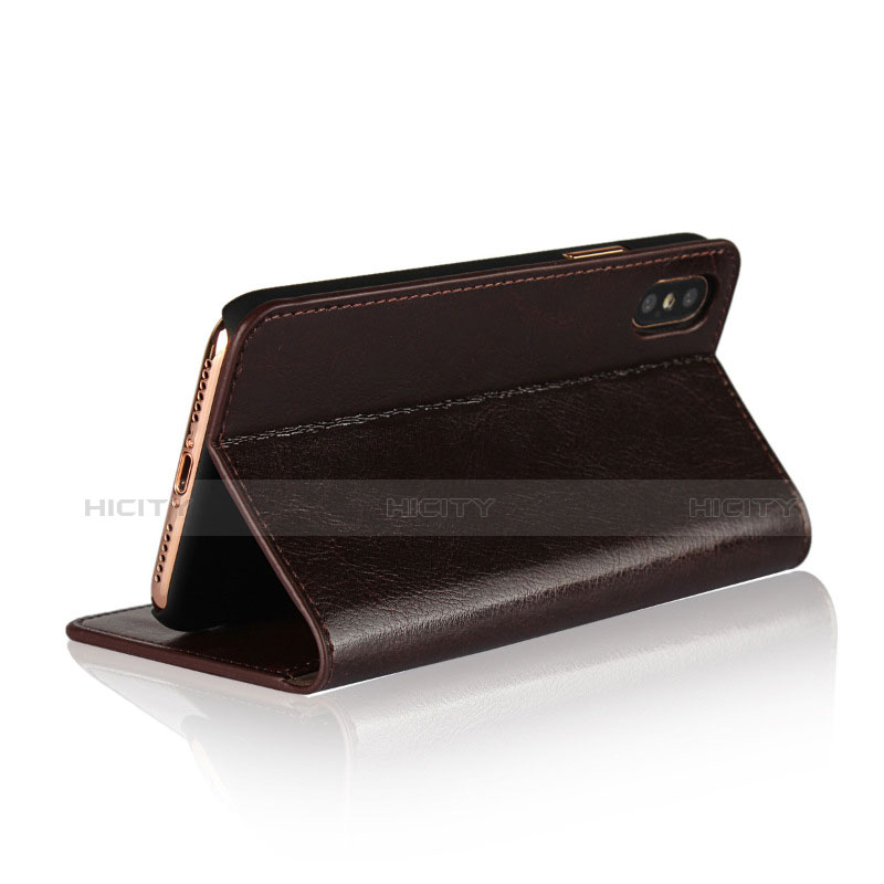 Etui Portefeuille Livre Cuir F01 pour Apple iPhone Xs Max Marron Plus