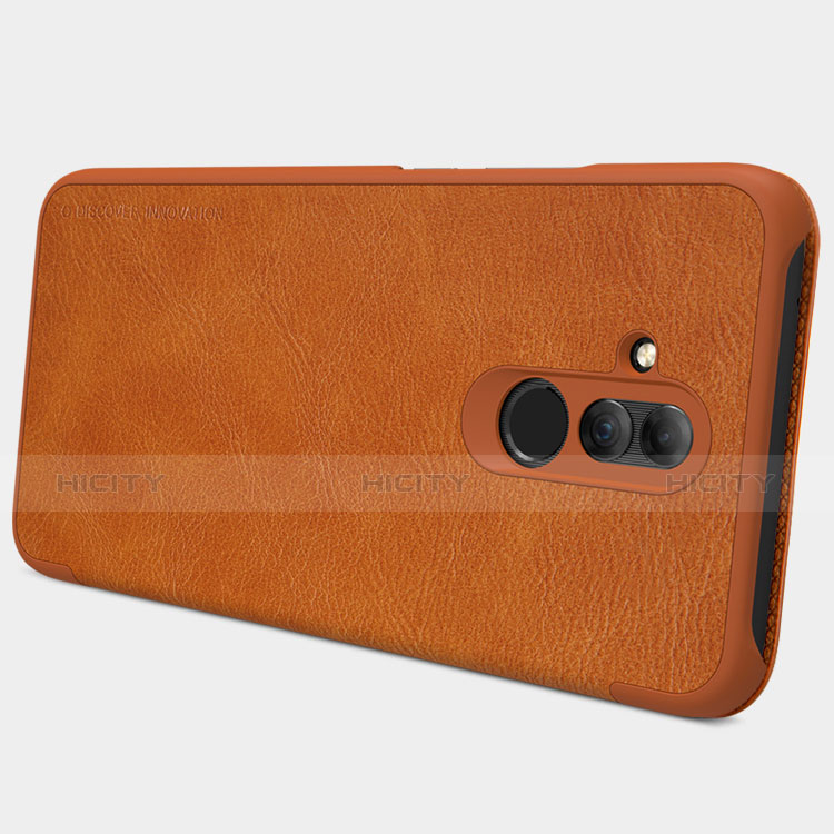 Etui Portefeuille Livre Cuir F01 pour Huawei Mate 20 Lite Marron Plus