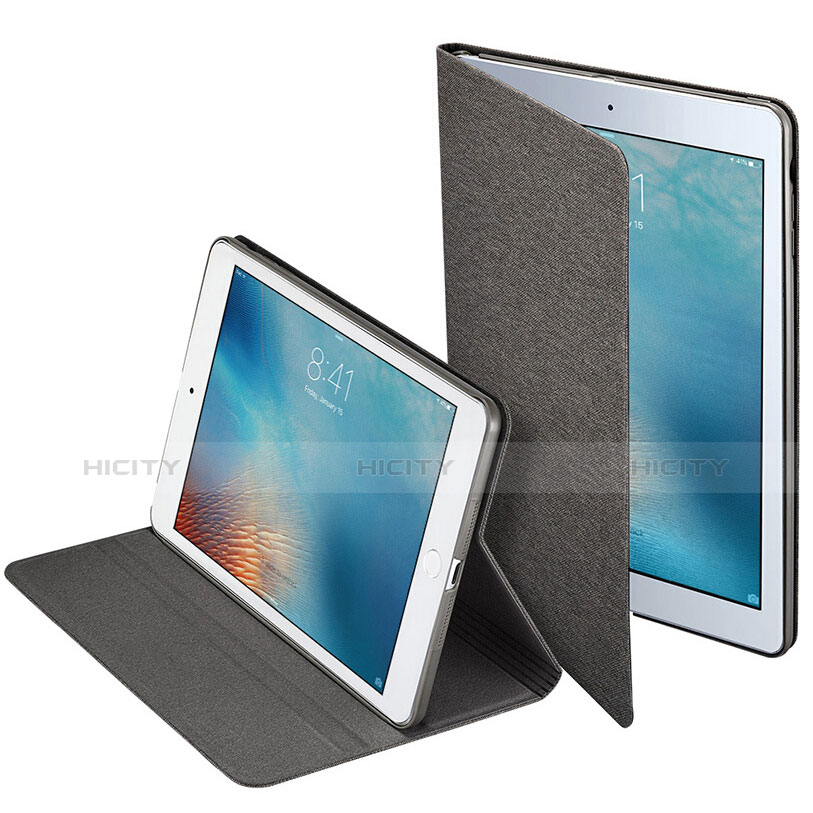 Etui Portefeuille Livre Cuir L01 pour Apple iPad Mini 3 Noir Plus