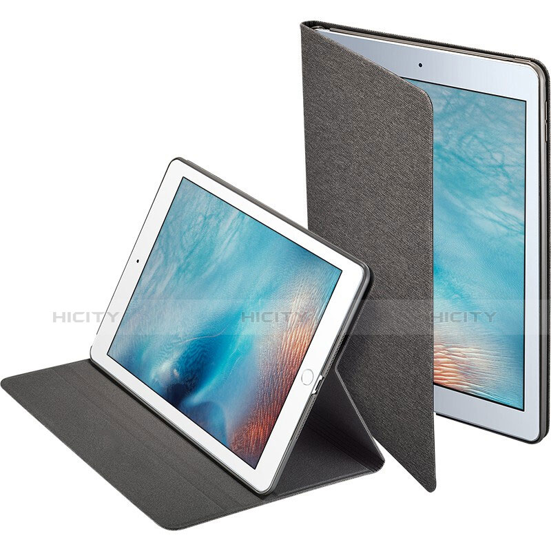 Etui Portefeuille Livre Cuir L01 pour Apple iPad Mini 4 Noir Plus