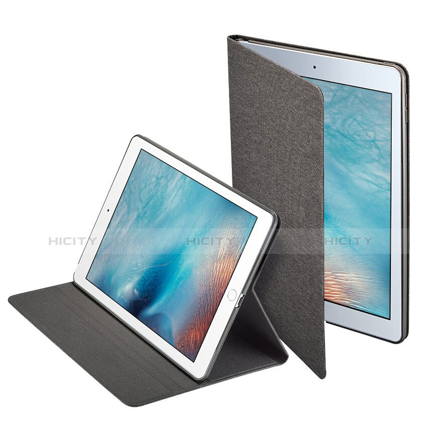 Etui Portefeuille Livre Cuir L01 pour Apple iPad Pro 9.7 Noir Plus