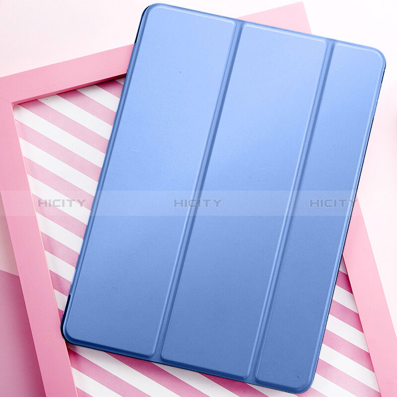 Etui Portefeuille Livre Cuir L01 pour Apple New iPad 9.7 (2018) Bleu Plus