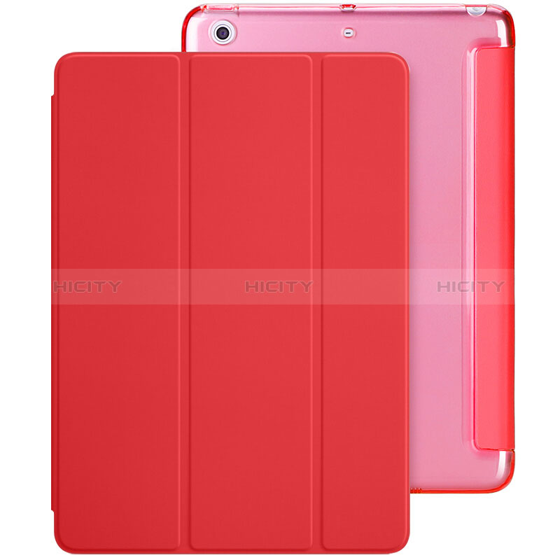 Etui Portefeuille Livre Cuir L01 pour Apple New iPad 9.7 (2018) Rouge Plus