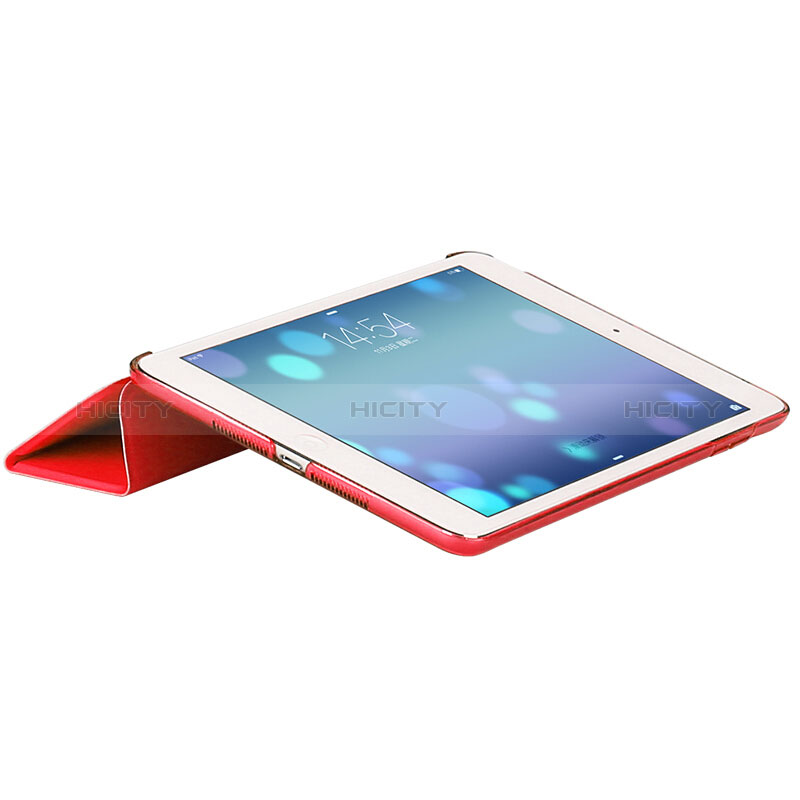 Etui Portefeuille Livre Cuir L01 pour Apple New iPad 9.7 (2018) Rouge Plus