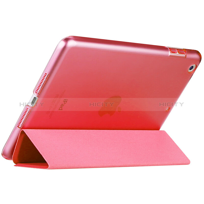 Etui Portefeuille Livre Cuir L01 pour Apple New iPad 9.7 (2018) Rouge Plus