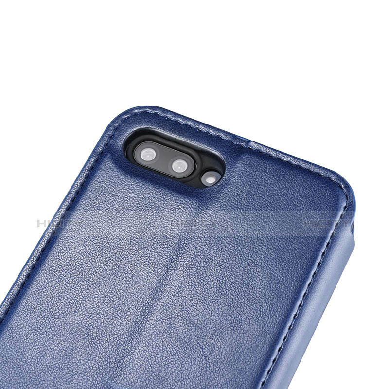 Etui Portefeuille Livre Cuir L01 pour Huawei Honor 10 Bleu Plus