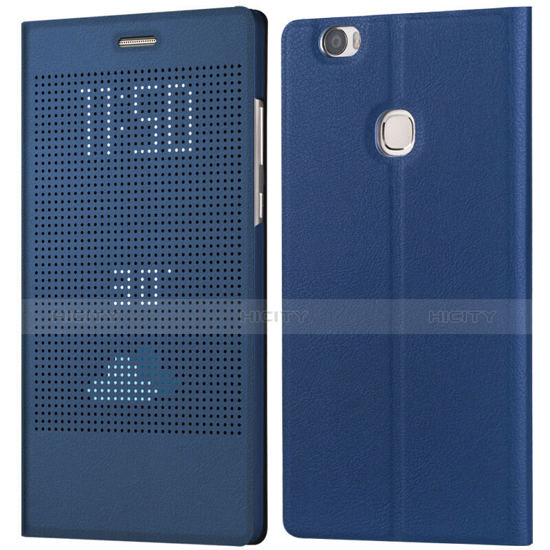 Etui Portefeuille Livre Cuir L01 pour Huawei Honor V8 Max Bleu Plus