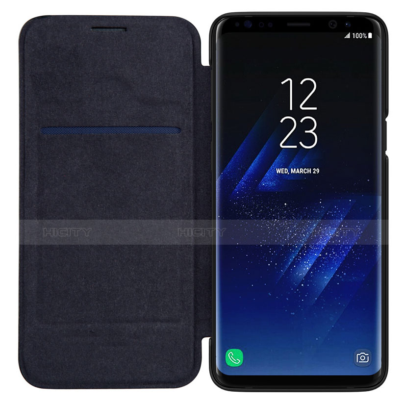 Etui Portefeuille Livre Cuir L01 pour Samsung Galaxy S9 Noir Plus