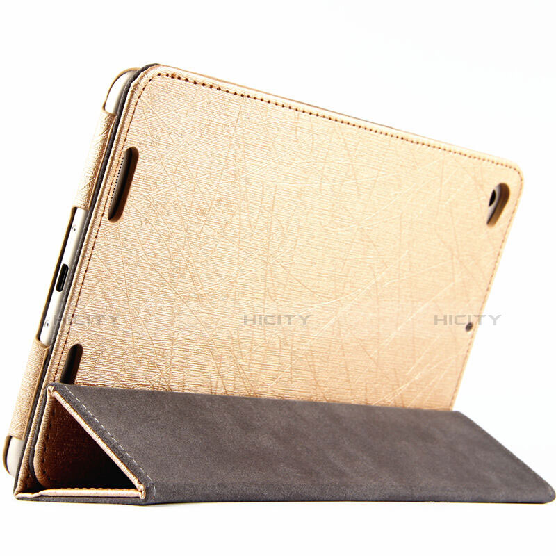 Etui Portefeuille Livre Cuir L01 pour Xiaomi Mi Pad 2 Or Plus