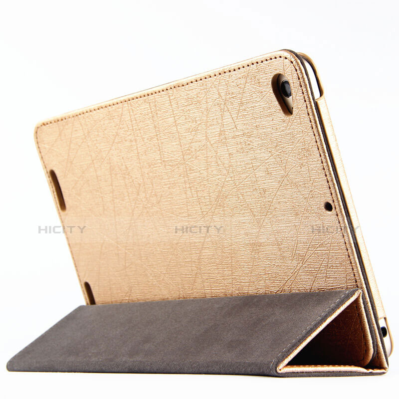 Etui Portefeuille Livre Cuir L01 pour Xiaomi Mi Pad 2 Or Plus