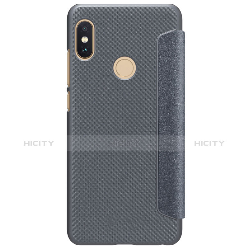 Etui Portefeuille Livre Cuir L01 pour Xiaomi Redmi Note 5 AI Dual Camera Gris Plus