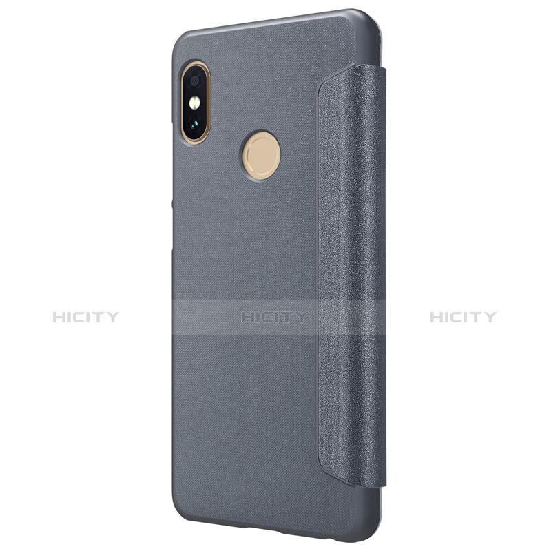 Etui Portefeuille Livre Cuir L01 pour Xiaomi Redmi Note 5 AI Dual Camera Gris Plus