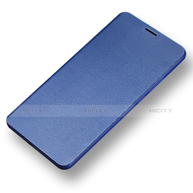 Etui Portefeuille Livre Cuir L02 pour Huawei Mate 10 Bleu Plus