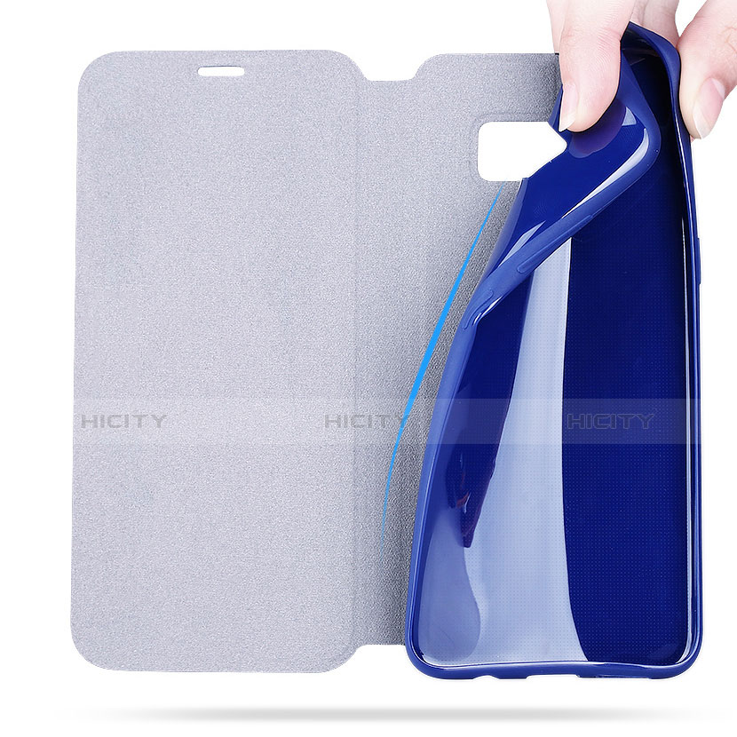 Etui Portefeuille Livre Cuir L02 pour Samsung Galaxy S8 Plus Bleu Plus