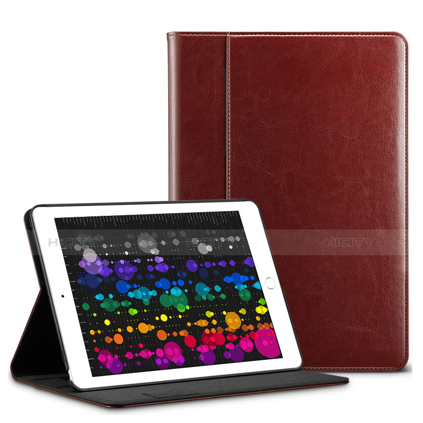 Etui Portefeuille Livre Cuir L03 pour Apple iPad Pro 10.5 Marron Plus