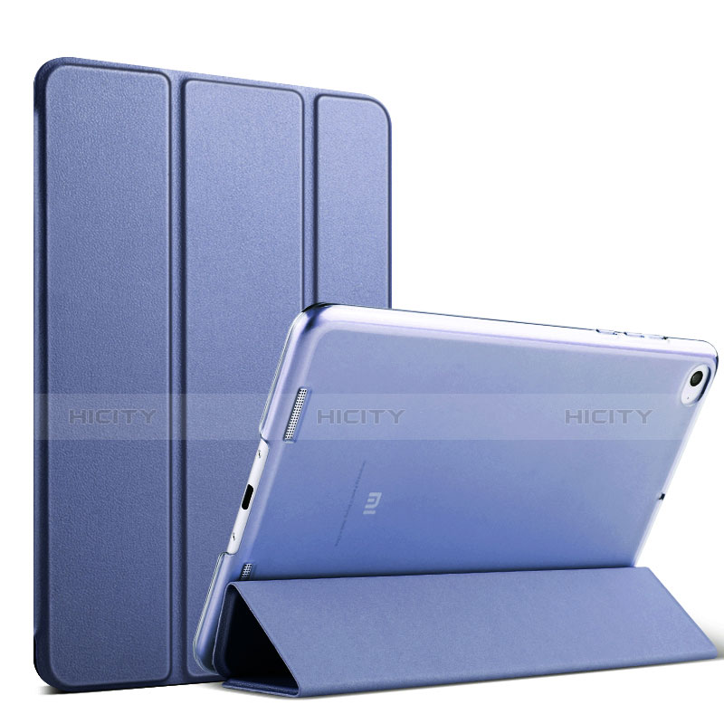 Etui Portefeuille Livre Cuir L03 pour Xiaomi Mi Pad 3 Bleu Plus